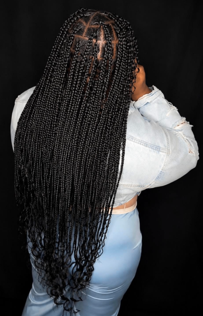 Medium Butt Length Knotless Boho