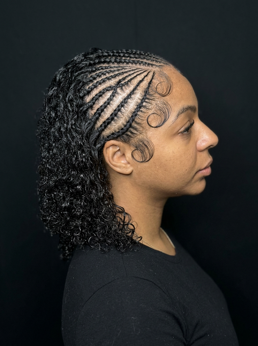 Half Braid Style (Natural Hair Only)