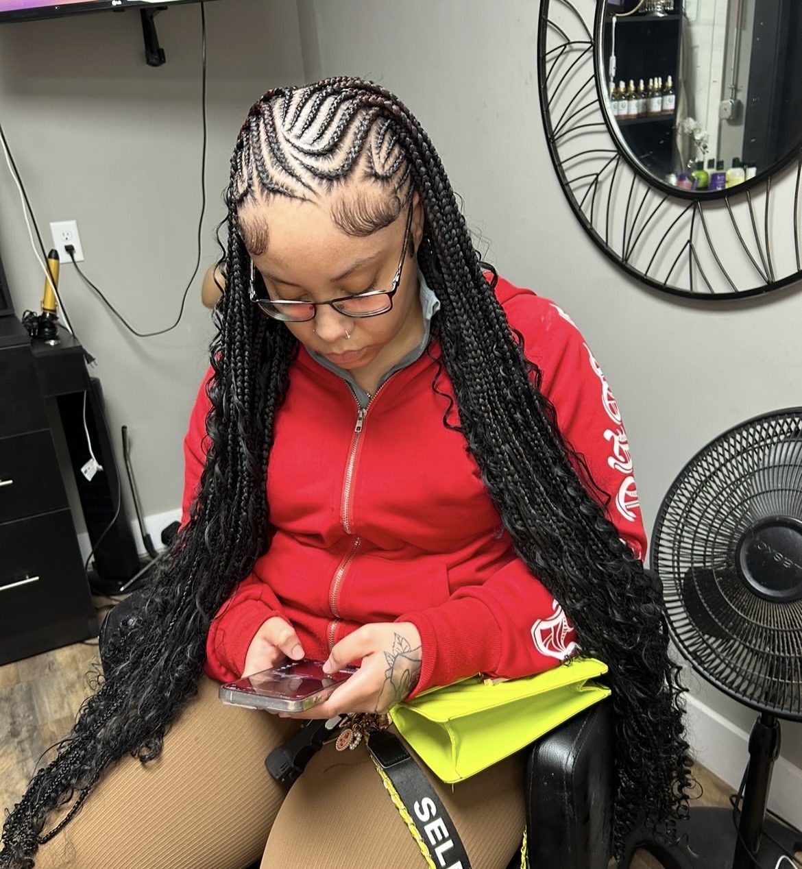 Tribal Braids with Boho Hair Butt Length